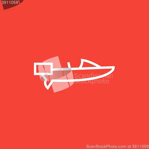 Image of Motorboat line icon.