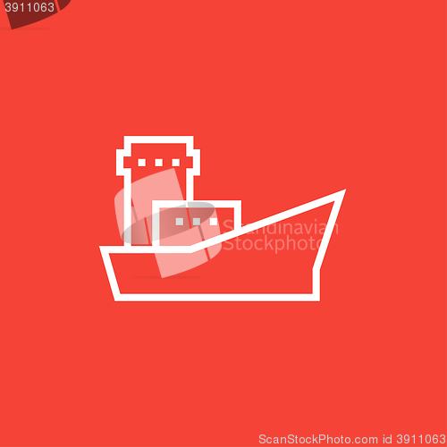 Image of Cargo container ship line icon.