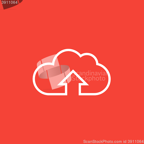 Image of Cloud with arrow up line icon.