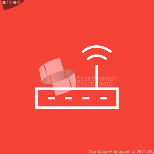 Image of Wireless router line icon.