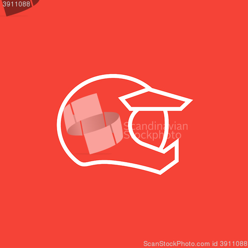 Image of Motorcycle helmet line icon.