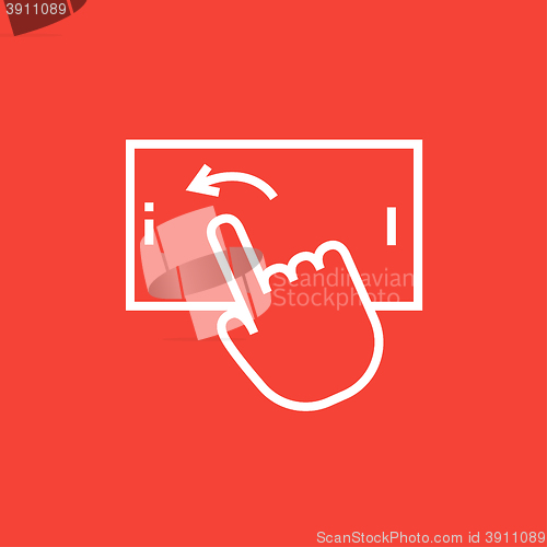 Image of Finger touching smartphone line icon.