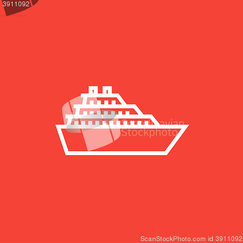 Image of Cruise ship line icon.