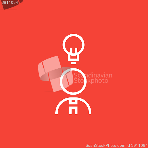 Image of Businessman with idea line icon.