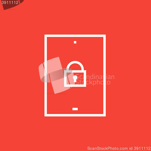 Image of Digital tablet security line icon.