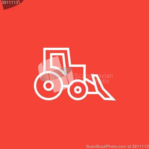 Image of Bulldozer line icon.