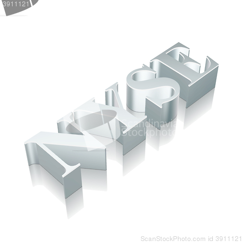 Image of 3d metallic character NYSE with reflection, vector illustration.