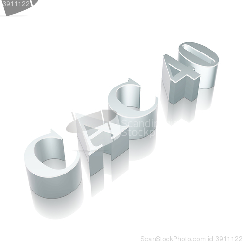 Image of 3d metallic character CAC 40 with reflection, vector illustration.