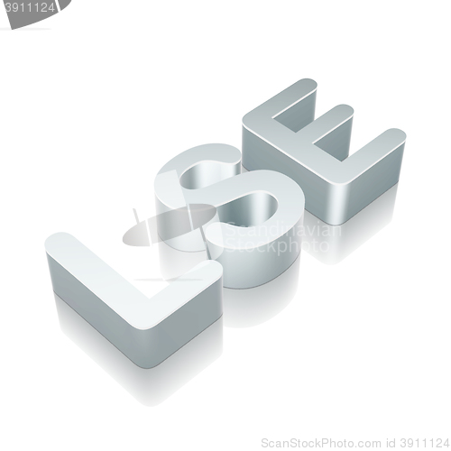 Image of 3d metallic character LSE with reflection, vector illustration.