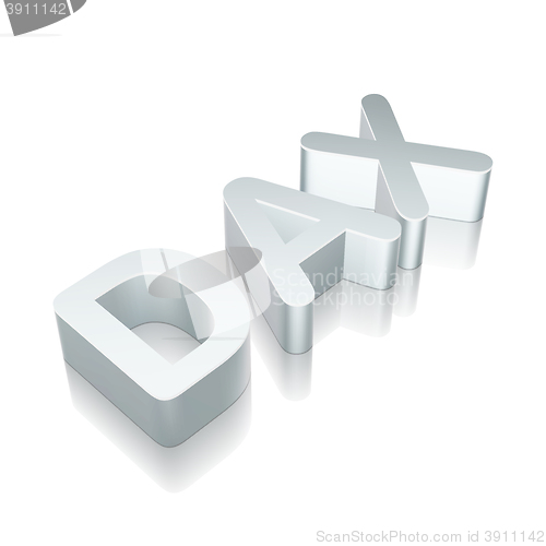 Image of 3d metallic character DAX with reflection, vector illustration.