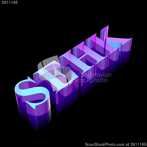 Image of 3d neon glowing character SEHK made of glass, vector illustration.