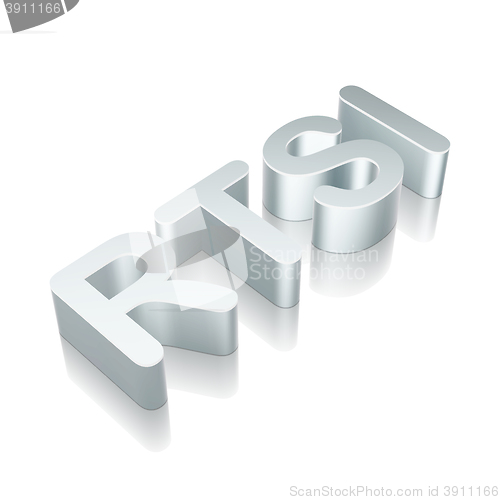 Image of 3d metallic character RTSI with reflection, vector illustration.