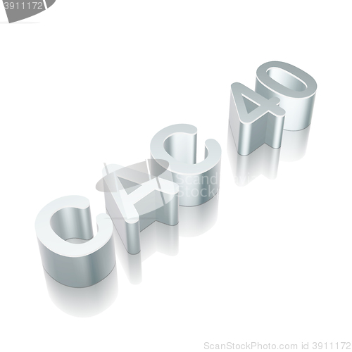 Image of 3d metallic character CAC 40 with reflection, vector illustration.