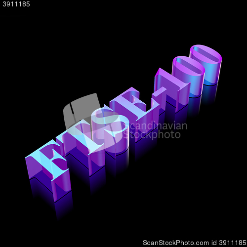 Image of 3d neon glowing character FTSE-100 made of glass, vector illustration.