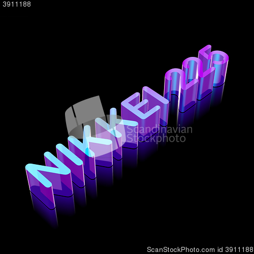 Image of 3d neon glowing character Nikkei 225 made of glass, vector illustration.