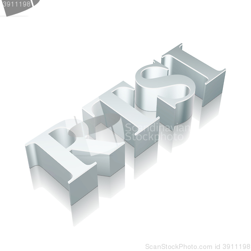 Image of 3d metallic character RTSI with reflection, vector illustration.