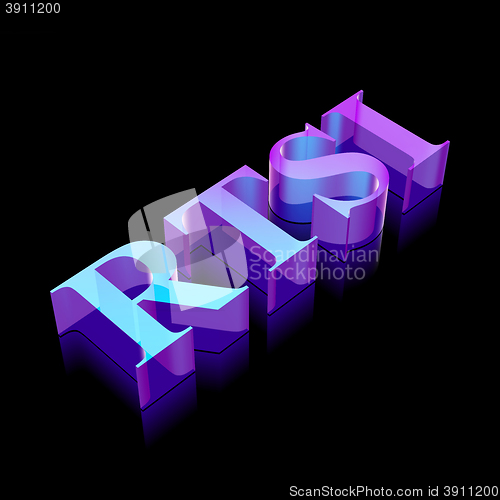 Image of 3d neon glowing character RTSI made of glass, vector illustration.