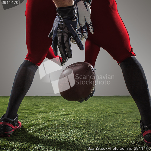 Image of The american football player in action