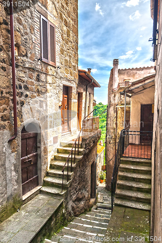 Image of The narrow street of the old city in Italy
