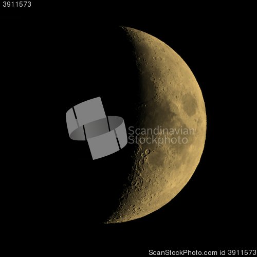 Image of First quarter moon sepia