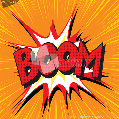 Image of Boom explosion comic book text pop art