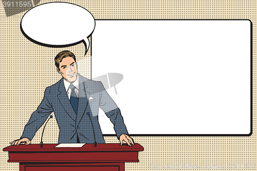 Image of business presentation, a scientific lecture