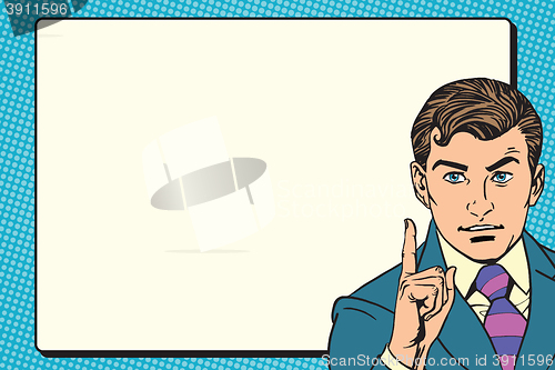 Image of businessman promo poster pop art retro