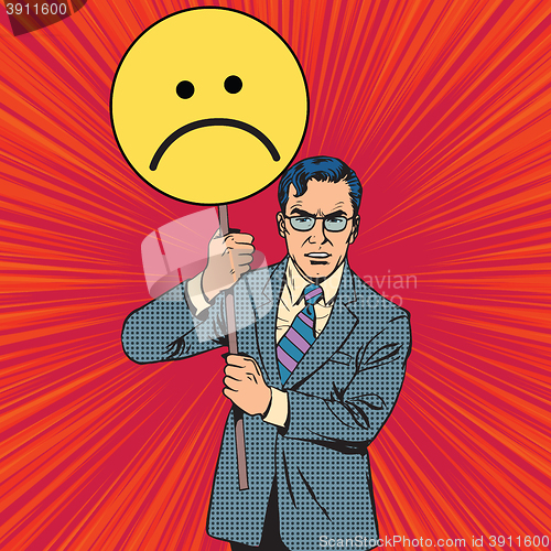 Image of Policy protester poster sad emoticon