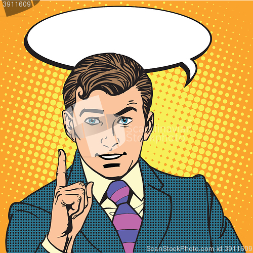 Image of businessman promo poster pop art retro