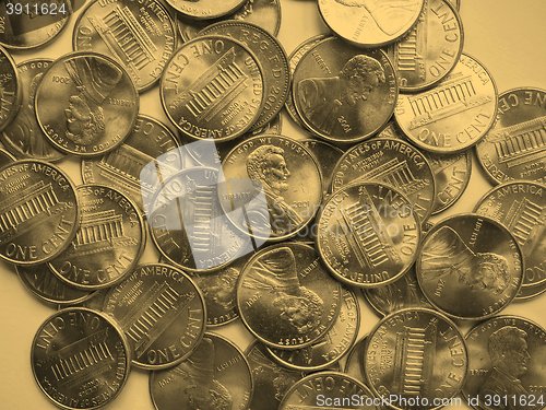 Image of Dollar coins background - vintage