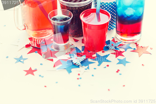 Image of drinks on american independence day party