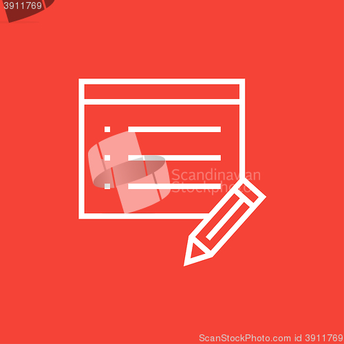 Image of Taking note line icon.