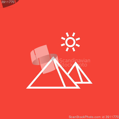 Image of Egyptian pyramids line icon 