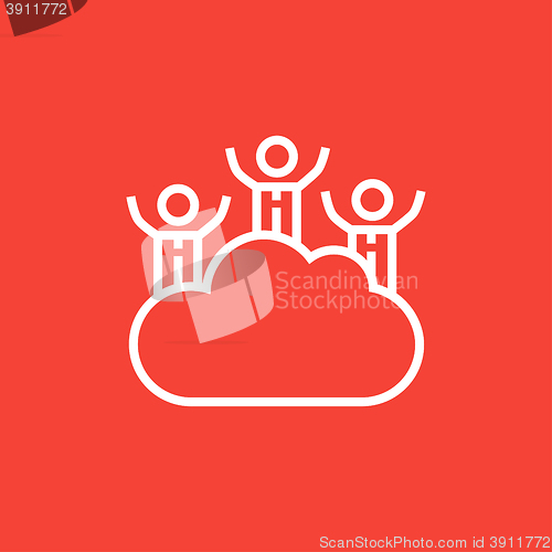 Image of Cloud computing line icon.