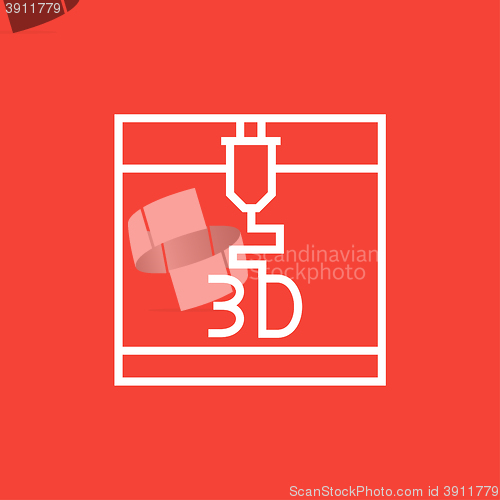 Image of Tree D printing line icon.