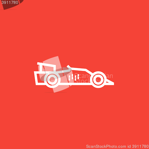 Image of Race car line icon.