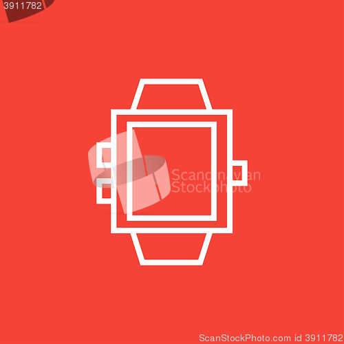 Image of Smartwatch line icon.