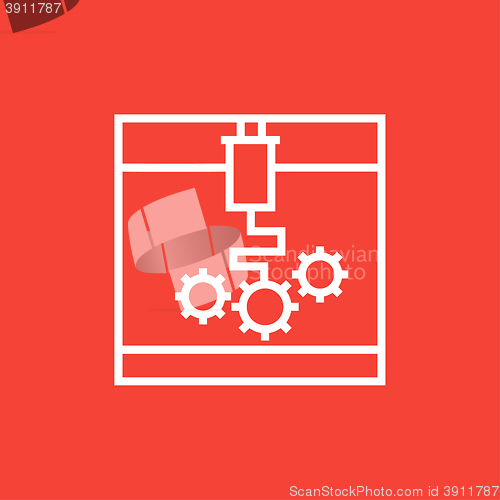 Image of Tree D printing line icon.