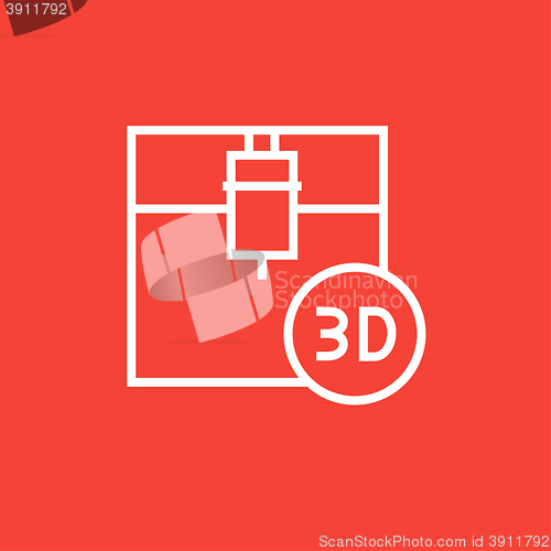 Image of Tree D printing line icon.