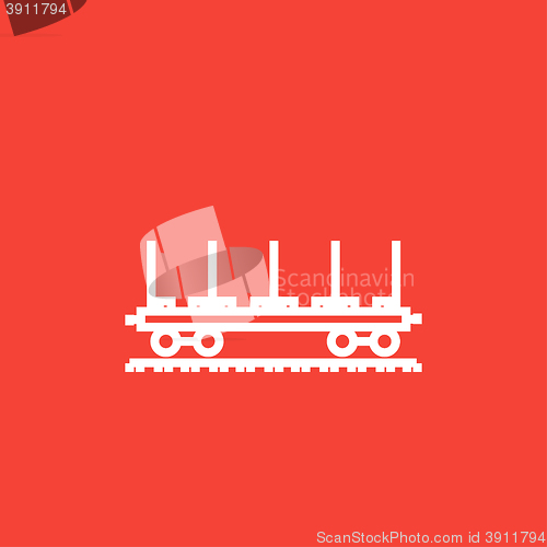 Image of Cargo wagon line icon.