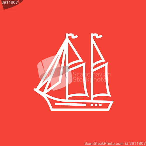 Image of Sailboat line icon.