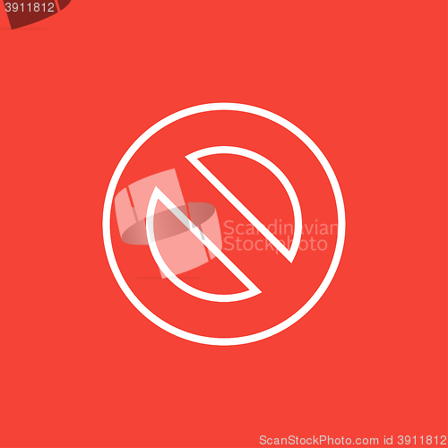 Image of Not allowed sign line icon.