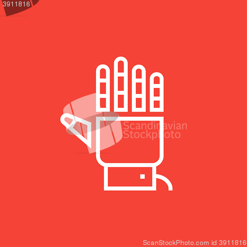 Image of Robot hand line icon.