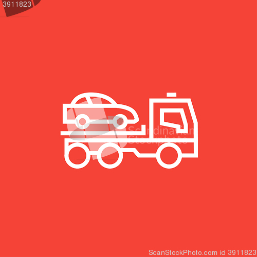 Image of Car towing truck line icon.