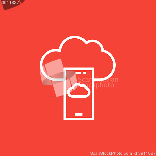 Image of Cloud computing line icon.