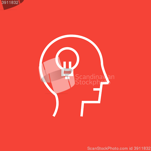 Image of Human head with idea line icon.