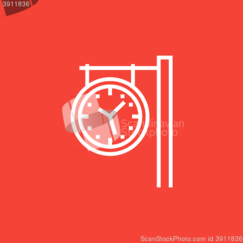 Image of Train station clock line icon.