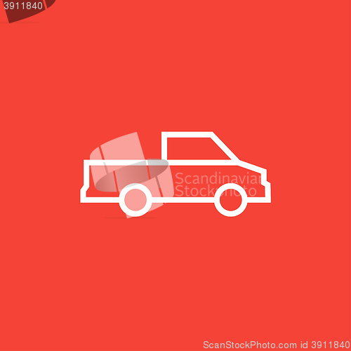 Image of Pick up truck line icon.