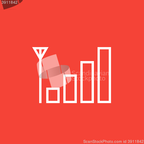 Image of Mobile phone signal sign line icon.