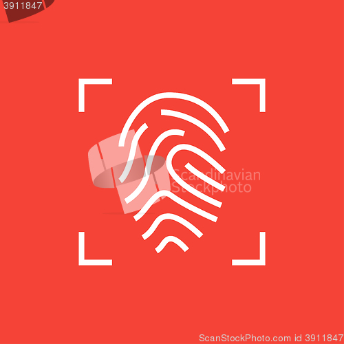 Image of Fingerprint scanning line icon.